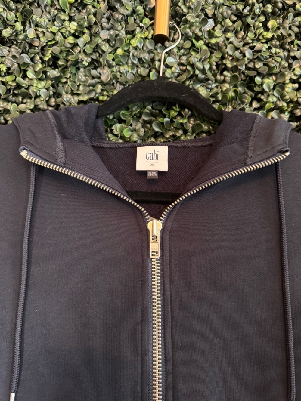 Cabi Women’s Navy and Tan Zip-Front Hooded Jacket - Picture 4 of 6